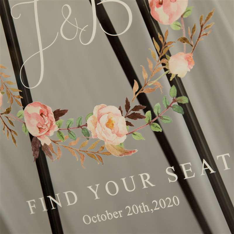 Chic and Colorful Floral Acrylic Wedding Seating Chart Sign